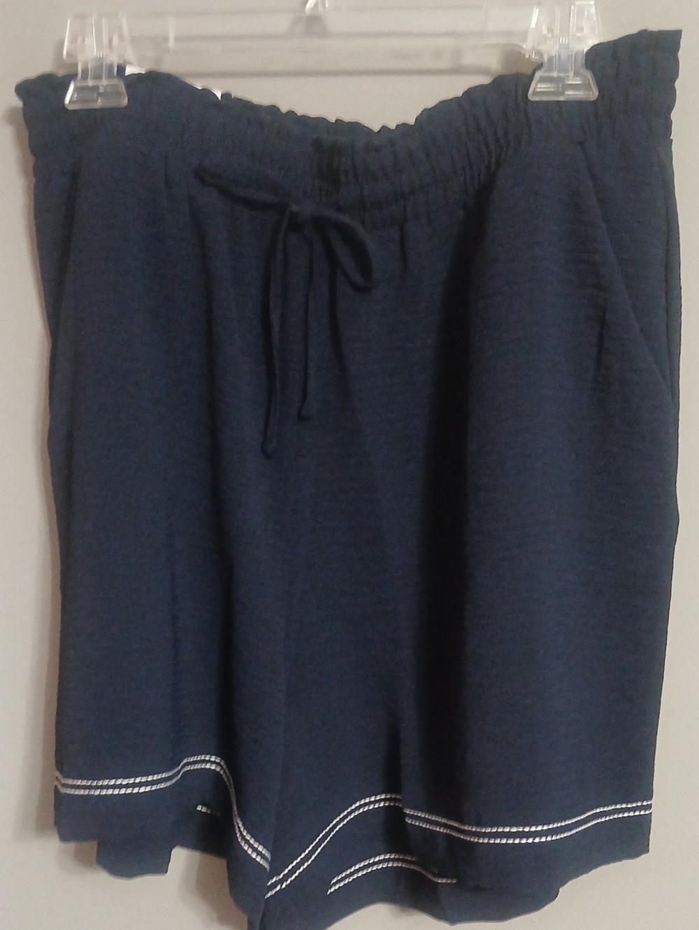 Adrianna Papell Navy Drawstring Bermuda Shorts